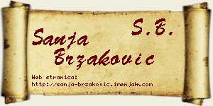 Sanja Brzaković vizit kartica